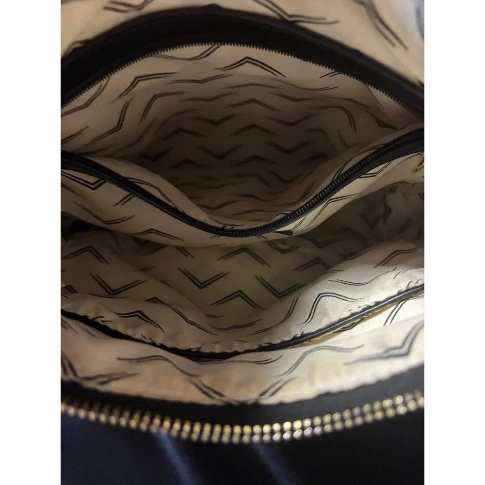Urban Expressions Black Pleated Vegan Leather Hobo Bag Knotted Handle Crossbody